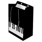 ピアノ鍵音楽愛好家 ミディアムペーパーバッグ (裏面アングル)