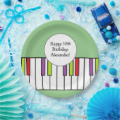 ピアノ鍵音楽誕生日パーティー年齢パーソナライズされた ペーパープレート (パーティー)
