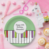 ピアノ鍵音楽誕生日パーティー年齢パーソナライズされた ペーパープレート (パーティー)