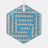 ピアノ鍵 ガラスオーナメント (正面)