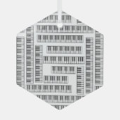 ピアノ鍵 ガラスオーナメント (正面)