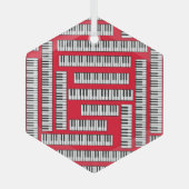 ピアノ鍵 ガラスオーナメント (正面)