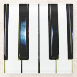 ピアノ鍵 ガラスコースター