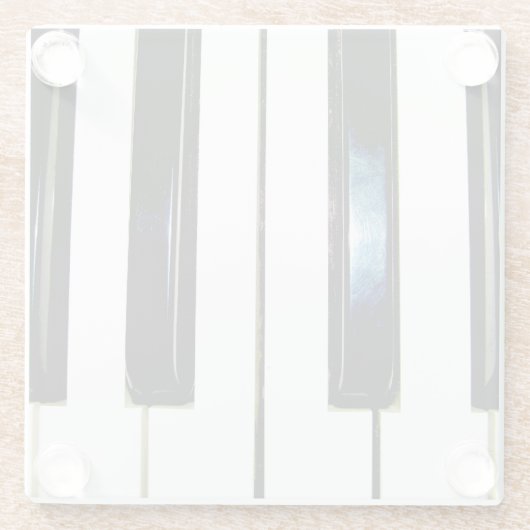 ピアノ鍵 ガラスコースター (裏面)