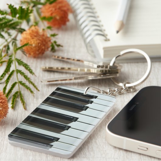 ピアノ鍵 – キーチェーン (正面右)