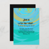 ピアノ鍵&スターズバーバルミツワー披露宴カード 招待状 (正面/裏面)