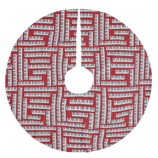 ピアノ鍵 ブラッシュドポリエステルツリースカート (正面)