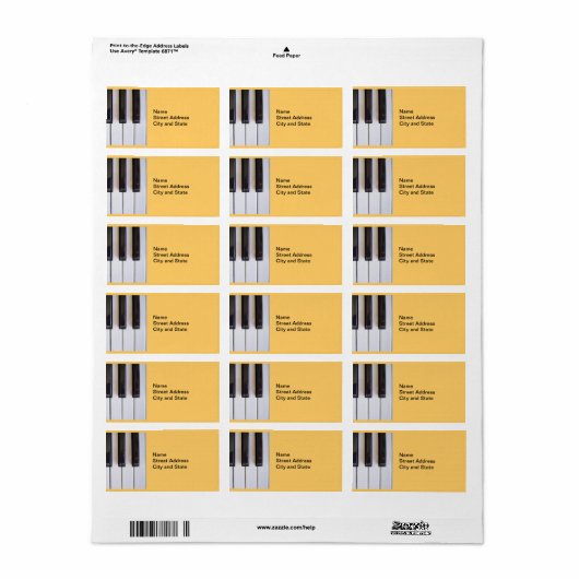 ピアノ鍵 ラベル (フルシート)