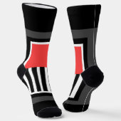 ピアノ鍵+レッドノベルティクルーソックス ソックス (傾斜あり)