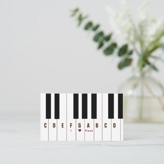 ピアノ鍵 名刺 (スタンド正面)