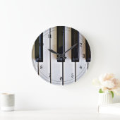 ピアノ鍵 – 白黒 ラージ壁時計 (ホーム)