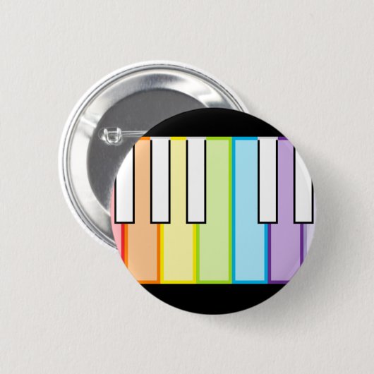ピアノ鍵 缶バッジ (正面&裏面)