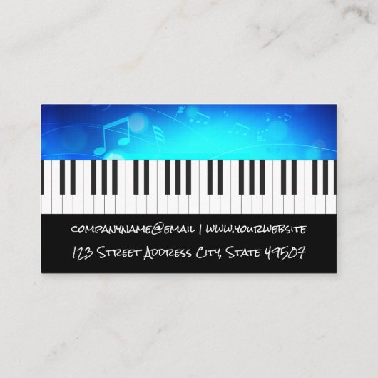 ピアノ鍵 |音楽ノート 名刺 (裏面)