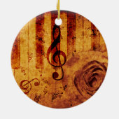 ピアノ鍵(音符とバラ) セラミックオーナメント (裏面)