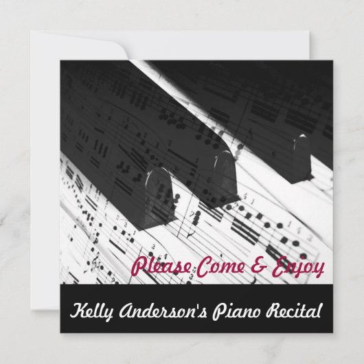 ピアノ関連のイベントの招待 招待状 (正面)