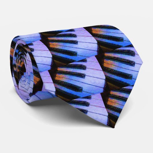 ピアノ電気青 ネクタイ (ロール)