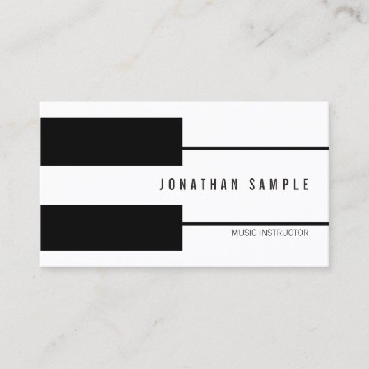 ピアノ音楽の先生のインストラクターのクリエイティブのモダン 名刺 (正面)