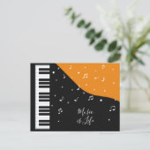 ピアノ音楽カスタム文字はがき ポストカード (スタンド正面)