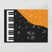 ピアノ音楽カスタム文字はがき