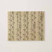 ピアノ音楽シートヴィンテージ先生ギフト ジグソーパズル (横)