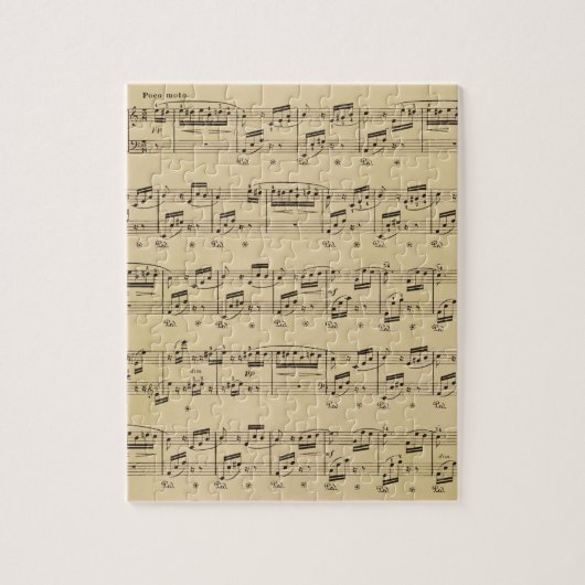 ピアノ音楽シートヴィンテージ先生ギフト ジグソーパズル (縦)