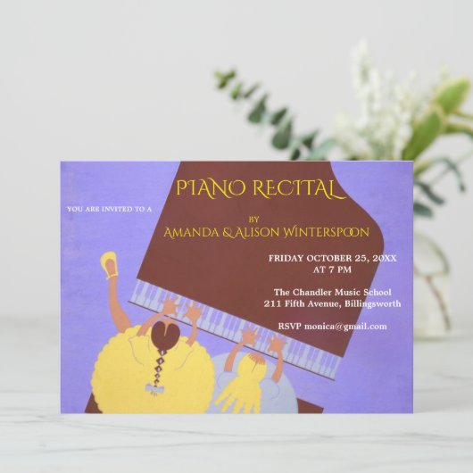 ピアノ音楽デュエットリサイタルイベント 招待状 (スタンド正面)