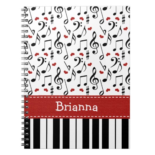 ピアノ音楽ノートの螺線形ノートジャーナル ノートブック (正面)