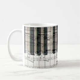 ピアノ音楽ノート コーヒーマグカップ