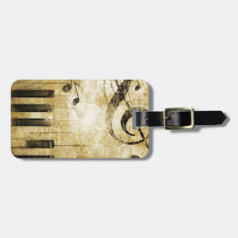ピアノ音楽ノート ラゲッジタグ