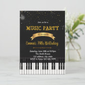ピアノ音楽パーティー誕生日招待状 招待状 (スタンド正面)