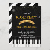 ピアノ音楽パーティー誕生日招待状 招待状 (正面/裏面)