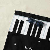 ピアノ音楽名前をカスタムするのビーチタオル ビーチタオル (インサイチュ)