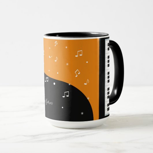 ピアノ音楽名前をカスタムするのマグ マグカップ (正面右)