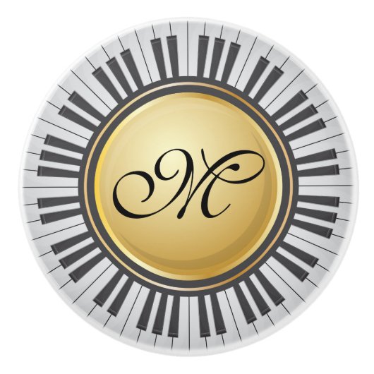 ピアノ音楽用キャビネットのノブ セラミックノブ (正面)