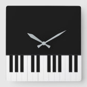 ピアノ音楽 スクエア壁時計 (正面)
