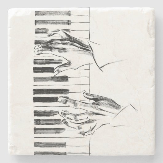 ピアノ音楽 ストーンコースター (正面)