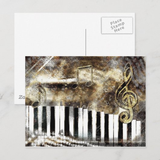 ピアノ音楽 ポストカード (正面/裏面)
