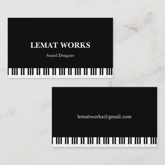 ピアノ音楽 名刺 (正面/裏面)