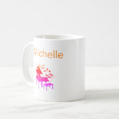 ピアノ音符スクリプト名白黒 コーヒーマグカップ (正面左)