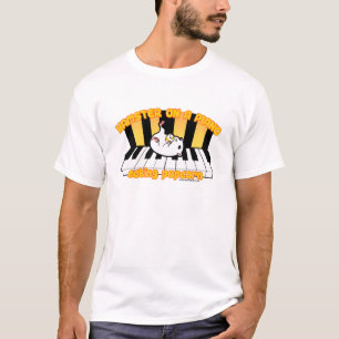 ピアノ食べ物のポップコーンのハムスター Tシャツ