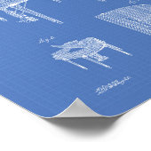 ピアノ1937年特許技術青写真 ポスター (角)