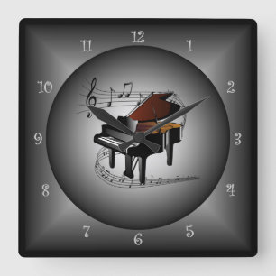 ピアノ~の楽器の~の音楽的な地球の~Scale~ スクエア壁時計