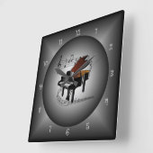 ピアノ~の楽器の~の音楽的な地球の~Scale~ スクエア壁時計 (傾斜)