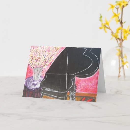 ピアノ カード (黄色い花)