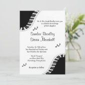 ピアノ キーボード ミュージック ウェディング テーマ 招待状 (スタンド正面)