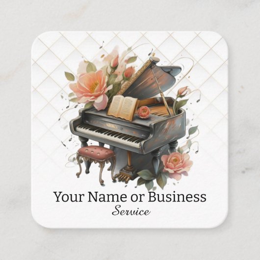 ピアノ スクエア名刺 (正面)