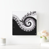 ピアノ スクエア壁時計 (ホーム)