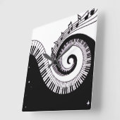 ピアノ スクエア壁時計 (傾斜)