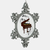 ピアノ スノーフレークピューターオーナメント (左)