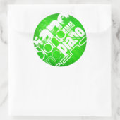 ピアノ、ネオングリーンストライプの。 ラウンドシール (バッグ)